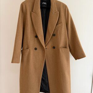 ZARA Camel Tan Womens Coat Size XXL Excellent Condition!